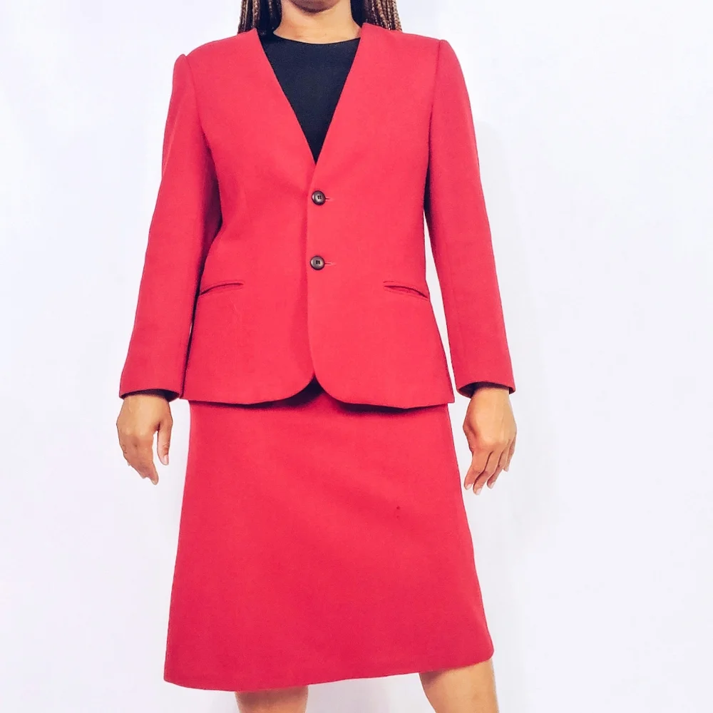 Red Skirt Suit - Picture 2 of 10
